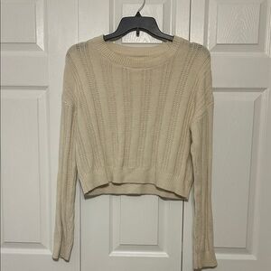 Aeropostale Women's Cream Crew Neck Sweater